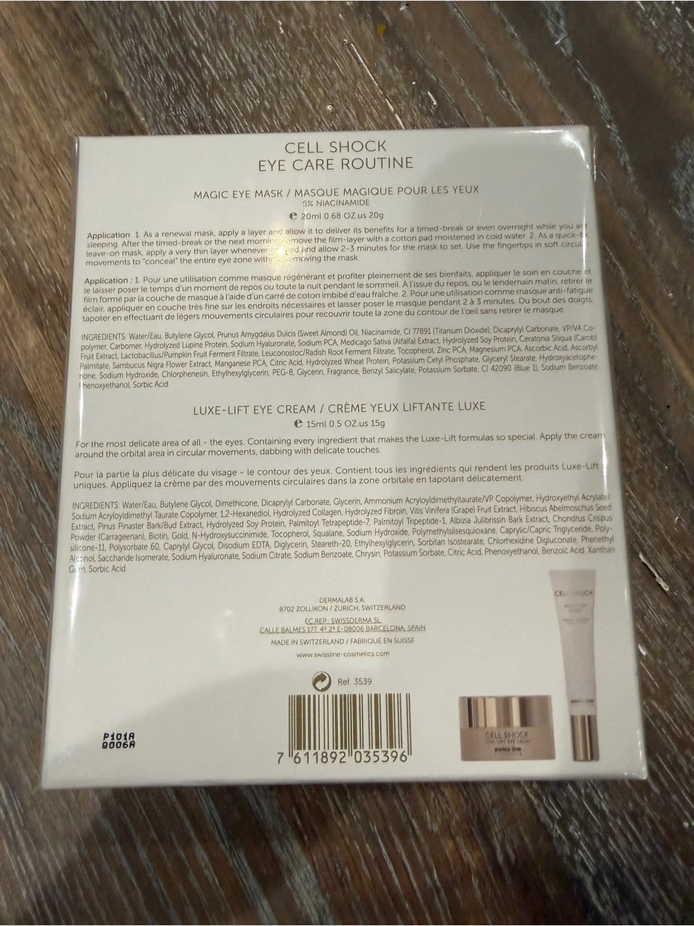NIB Swiss Line Cell Shock Eye Care Ritual